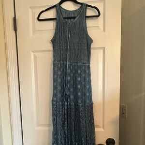 Chic Sleeveless Blue Maxi Dress